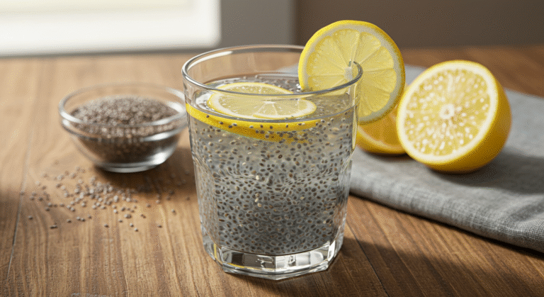 Nasiona chia z wodą i cytryną – przepis na zdrowy napój